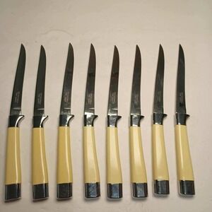 Vintage Carvel‎ Hall Stainless USA Steak Knives Set of 8 Dinner Knives MCM